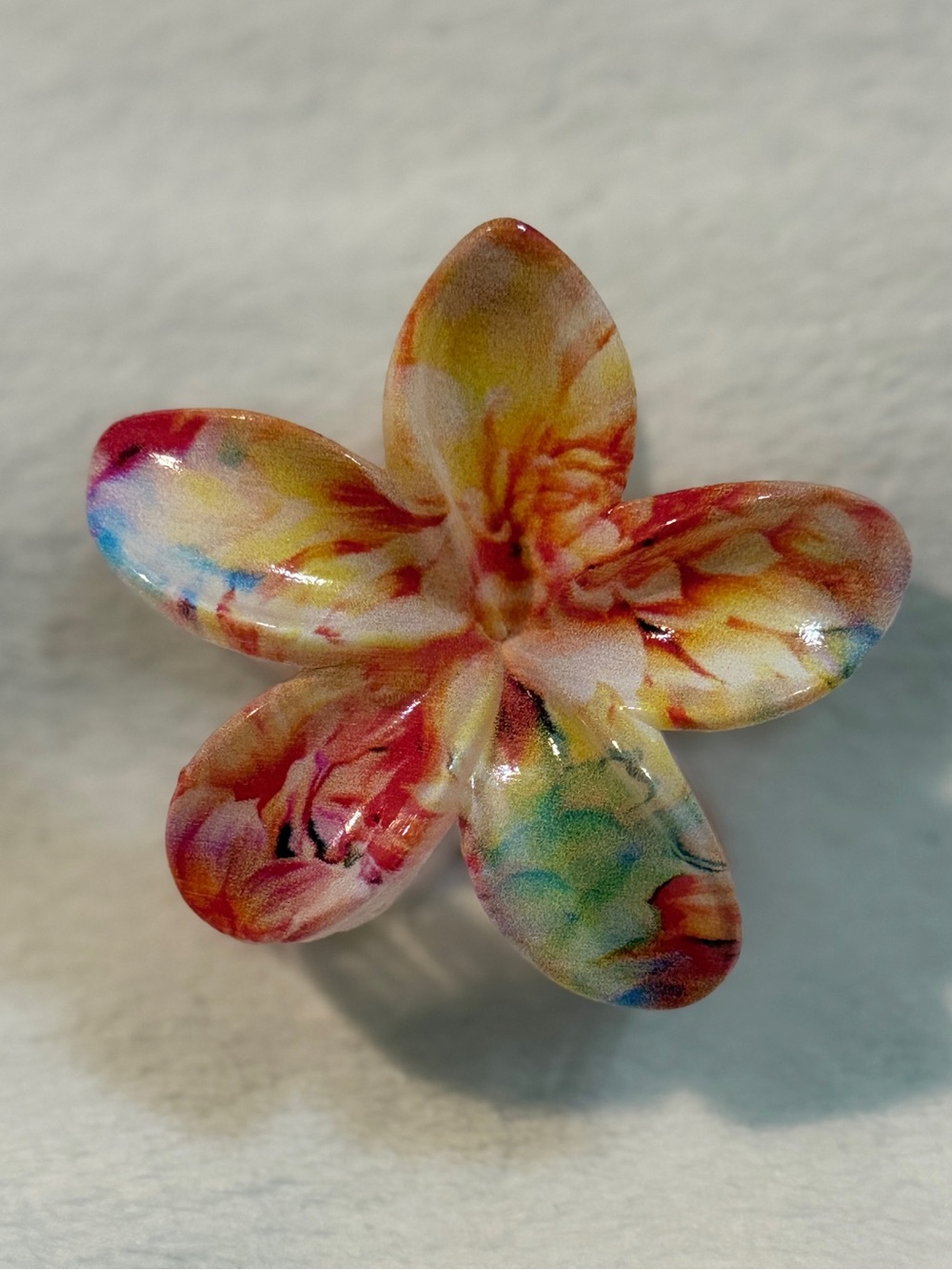 Claw Hair Clip Beautiful Tropical Glossy 3” Plumeria Lobster